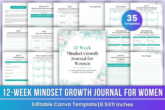 12-Week Mindset Growth Journal for Women: Build Confidence and Clarity