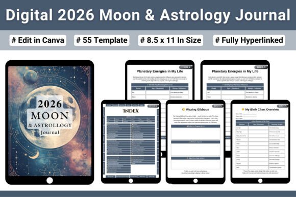2026 Moon Astrology Journal Design
