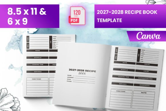 2027–2028 Recipe Book Template KDP