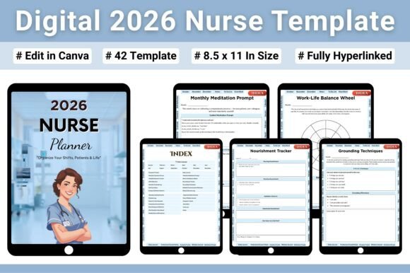 Digital 2026 Nurse Template: A Structured Planner for Shift Work and Self-Care