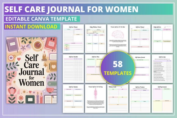 Editable Self Care Journal for Women
