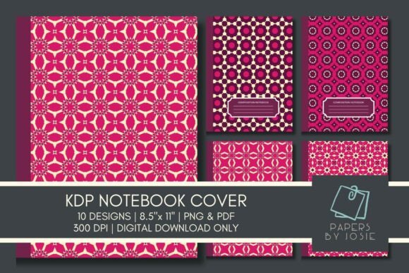 Hot Pink Geometric KDP Notebook Cover