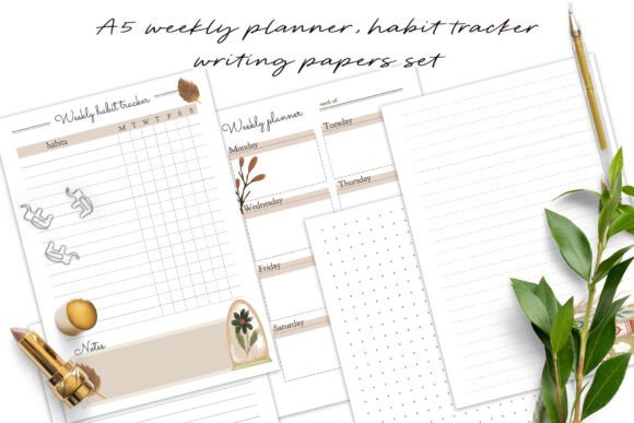 Weekly Planner and Habit Tracker: Your Whimsical Printable Planner for Intentional Living